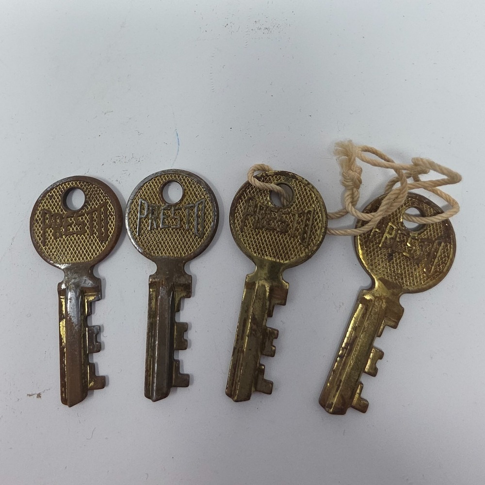 Presto Keys For Various Locks Storage Box Suitcase Trunk Case Vintage‎ Lot Of 4